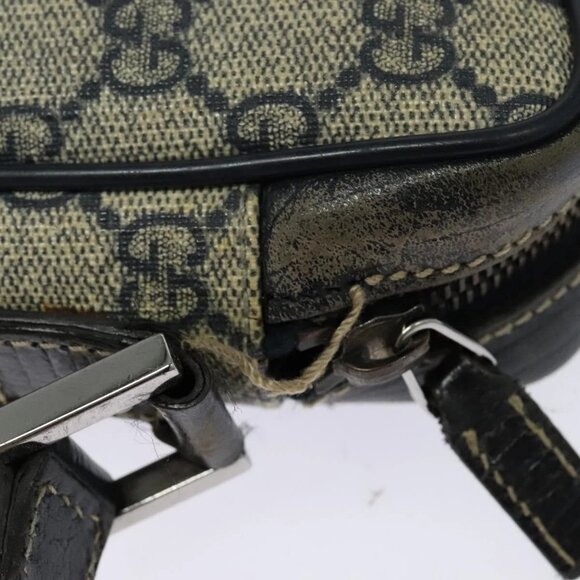 GUCCI GG Supreme Sherry Line Shoulder Bag PVC Navy Silver Red 162910 Auth ep9588 - Picture 9 of 16